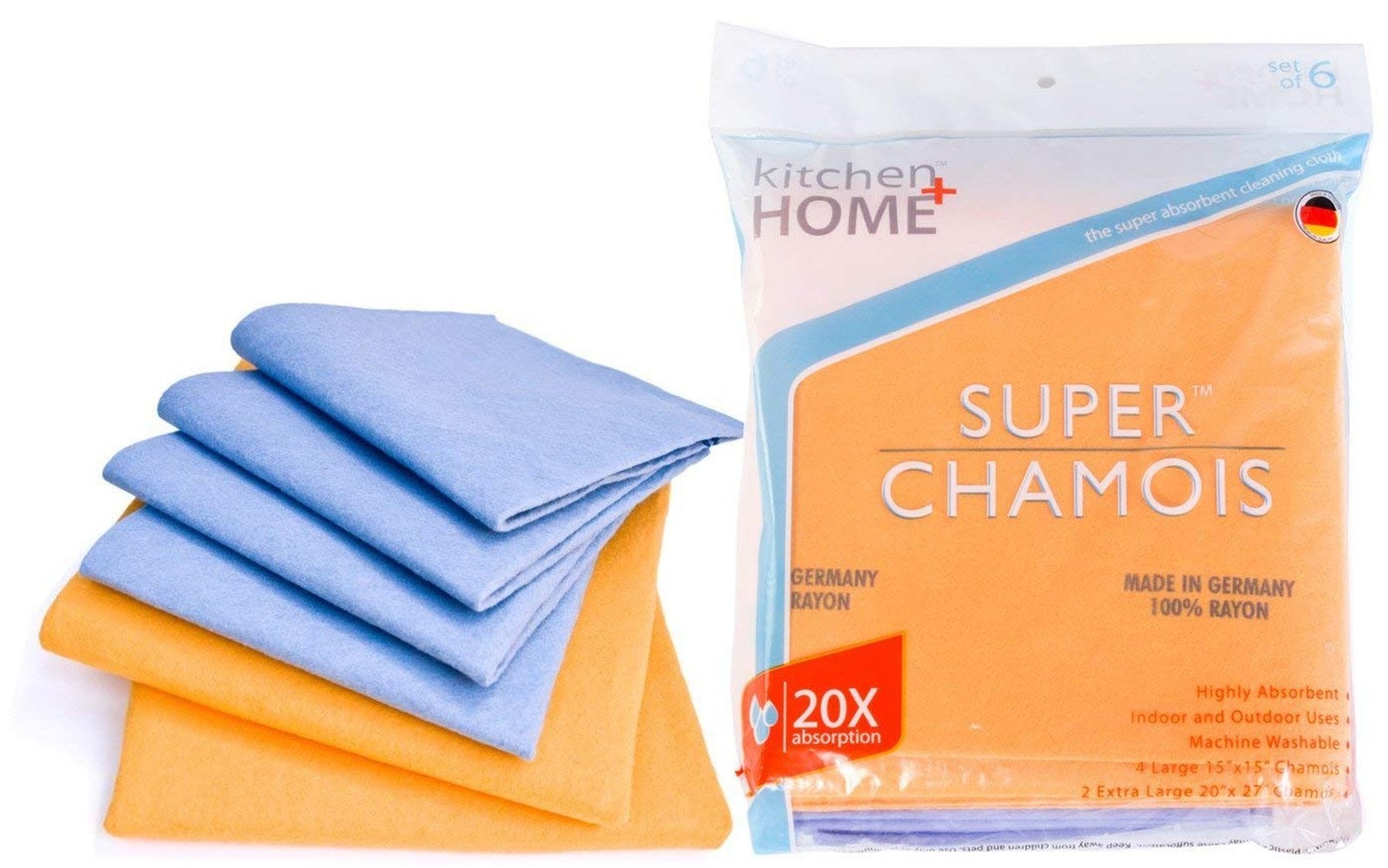 Super Chamois - Super Absorbent Shammy Cleaning Cloth Value 6 Pack - Holds 10...