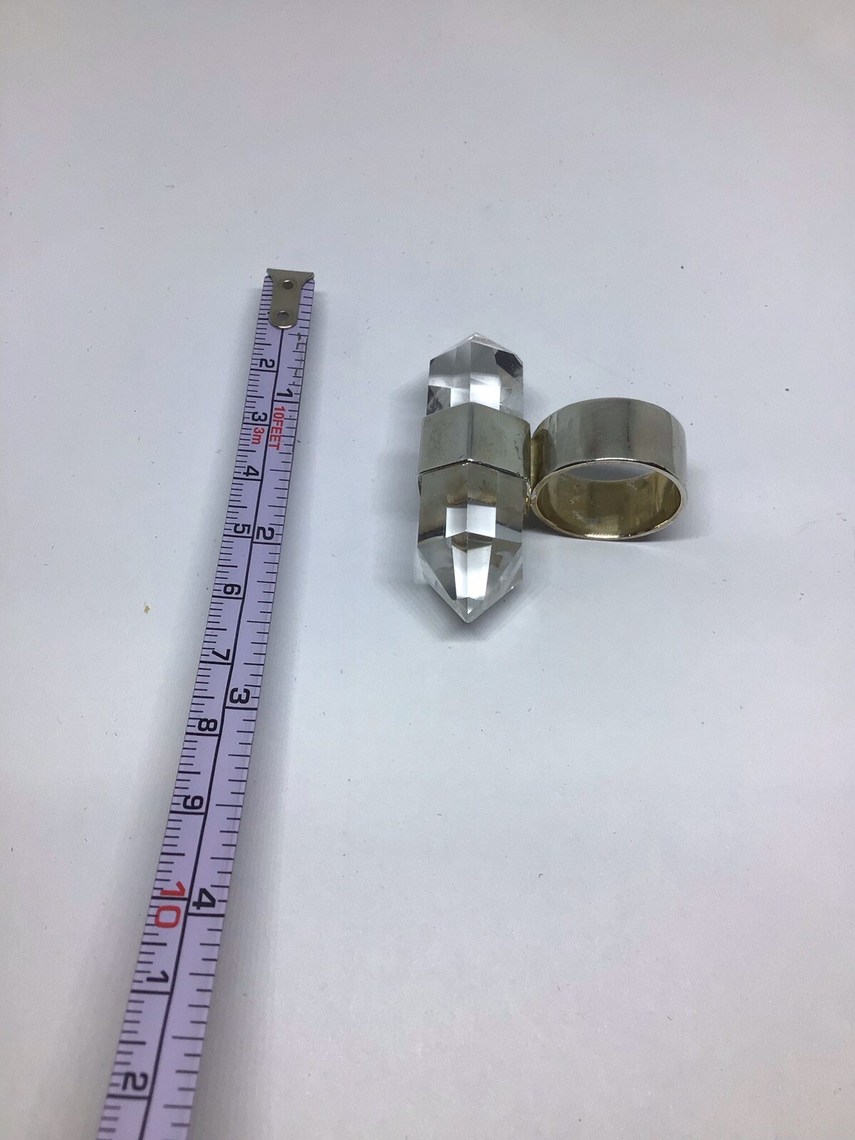 Natural Clear Quartz Crystal - Sterling Ring