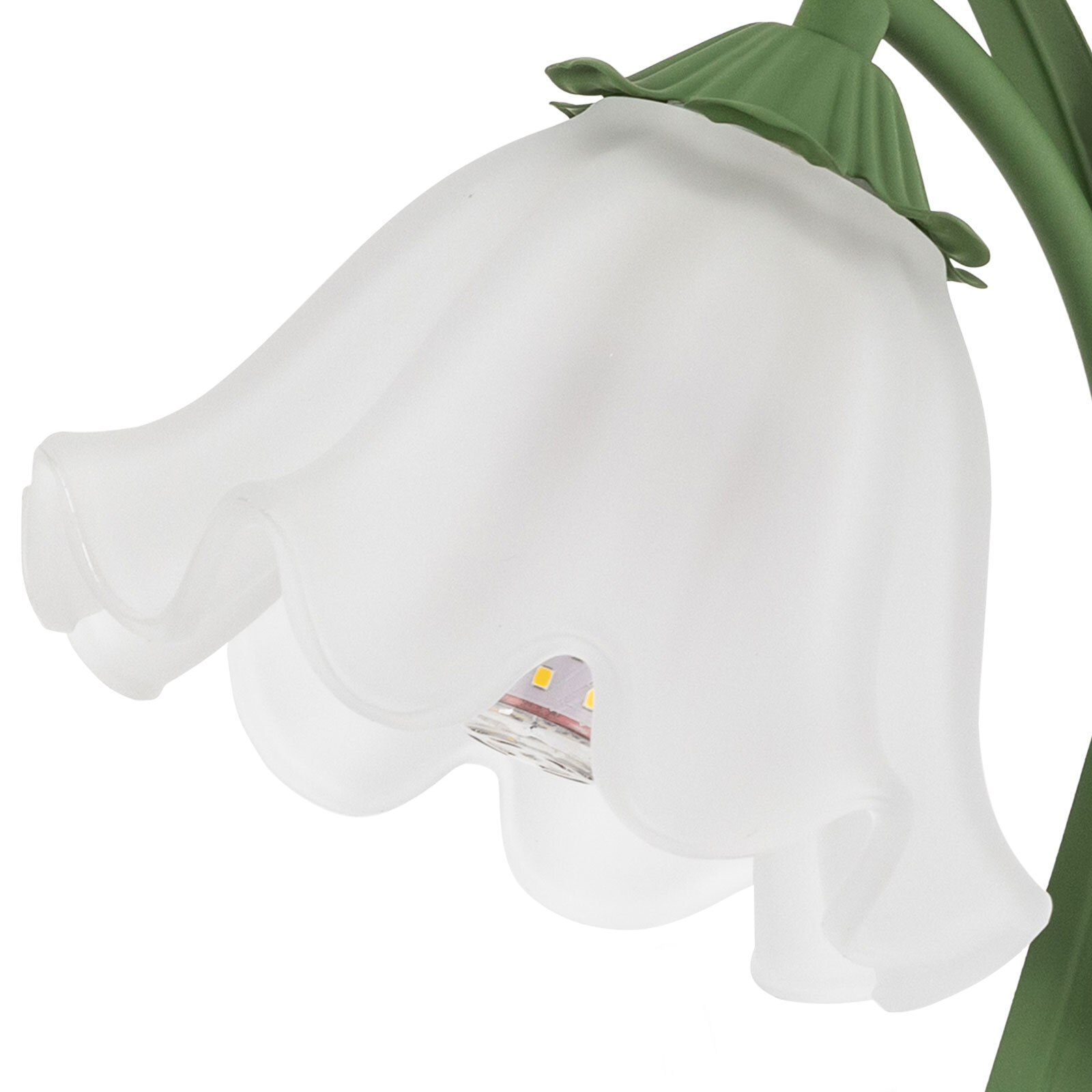 Flower Shape Glass Table Lamp Bedside Desk Light Fixture Green Reading Lamp...