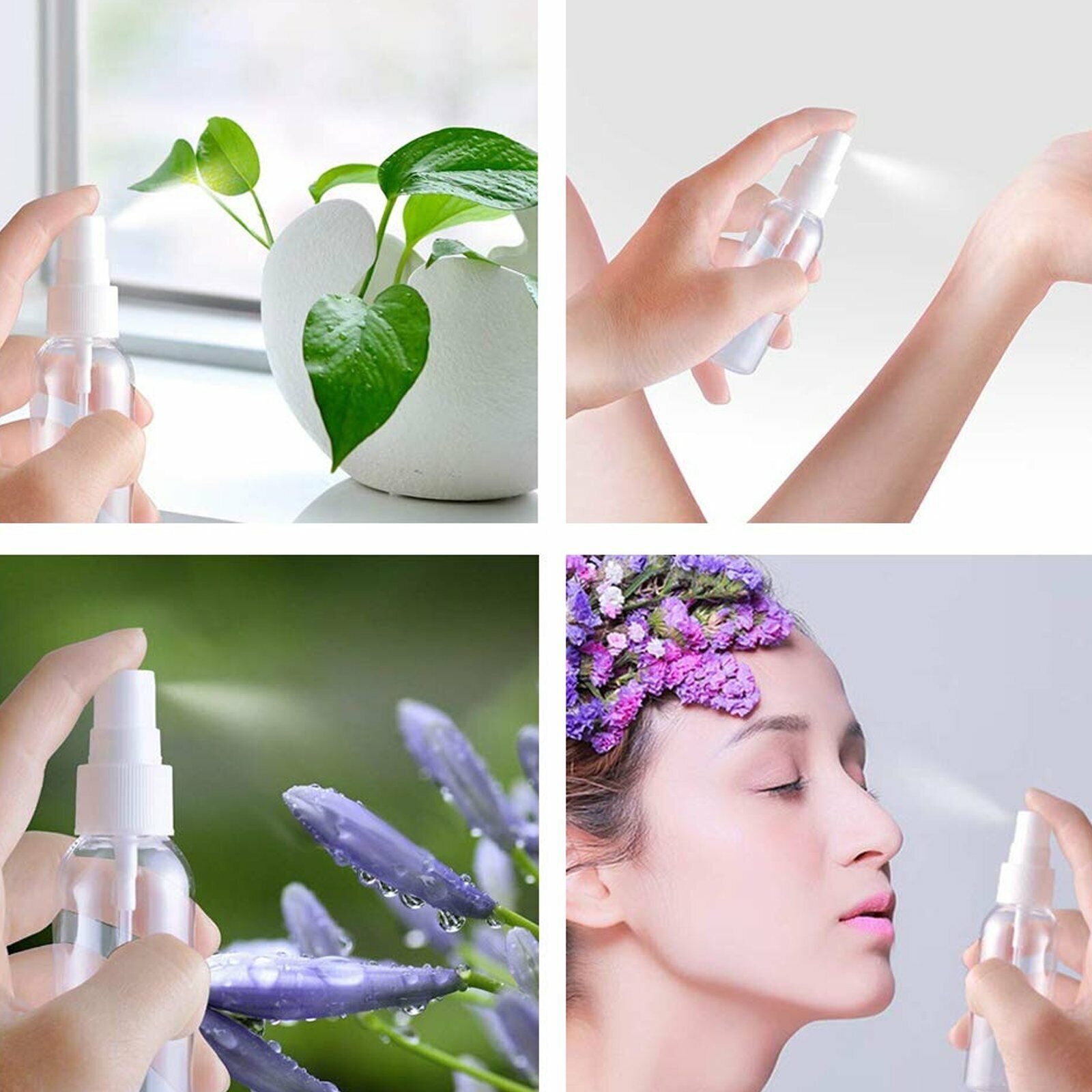 2-6Pack 30ml/60ml Travel Spray Bottle Plastic Transparent Perfume Empty Atomizer
