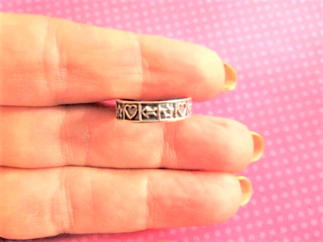 Arrow star heart sterling silver toe ring