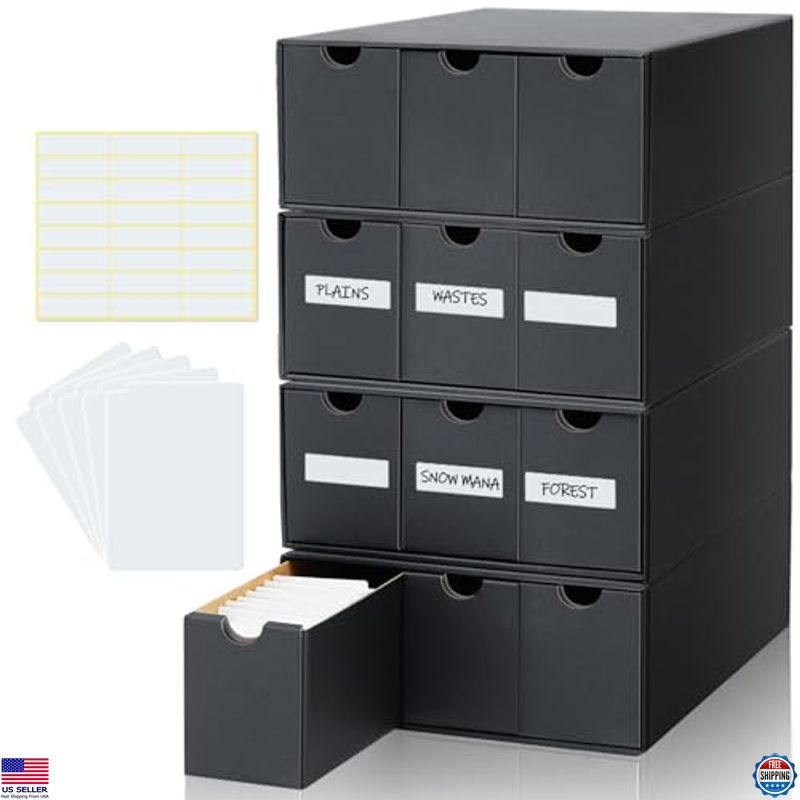 Cholemy 15,000+ Card Storage Box with 70 Dividers & Labels - TCG & Sports Cards