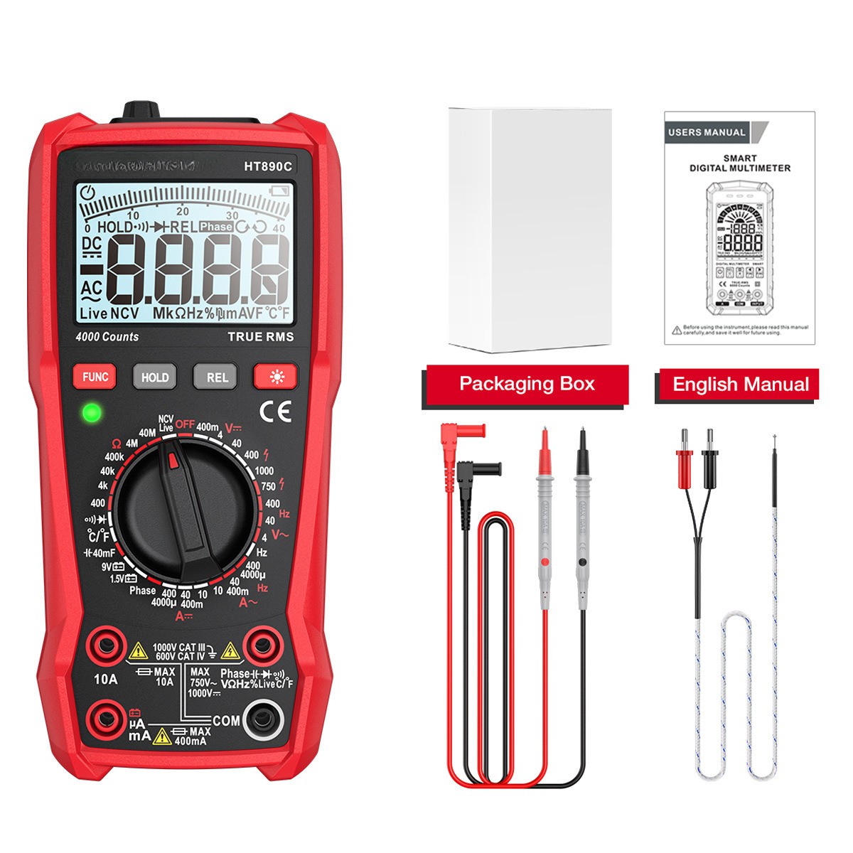 4000 Counts Valid Value Number CAT IV 600V Auto-ranging Multimeter