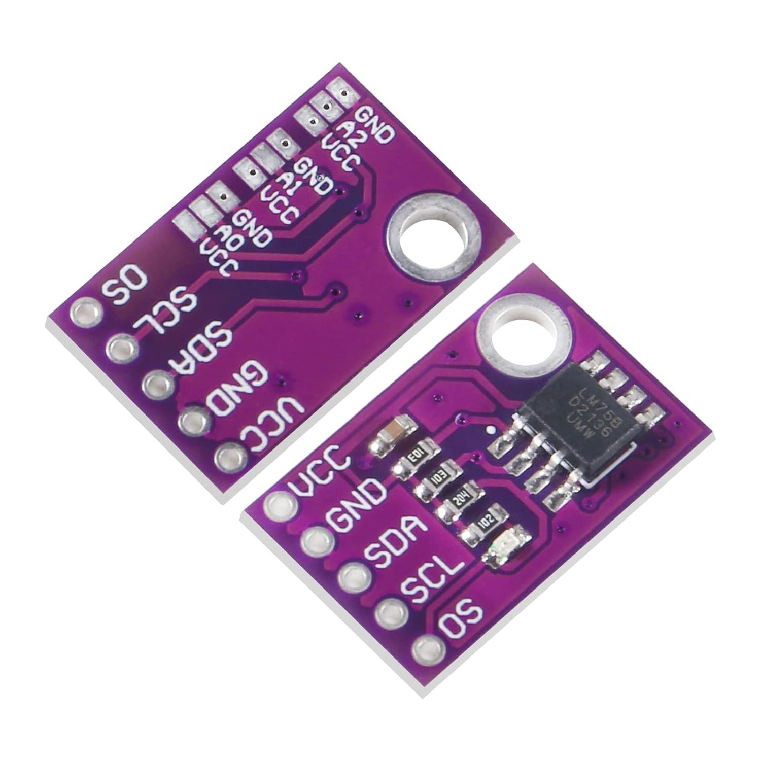 5PCS High Speed LM75 LM75A I2C IIC High Precision Temperature Sensor Module