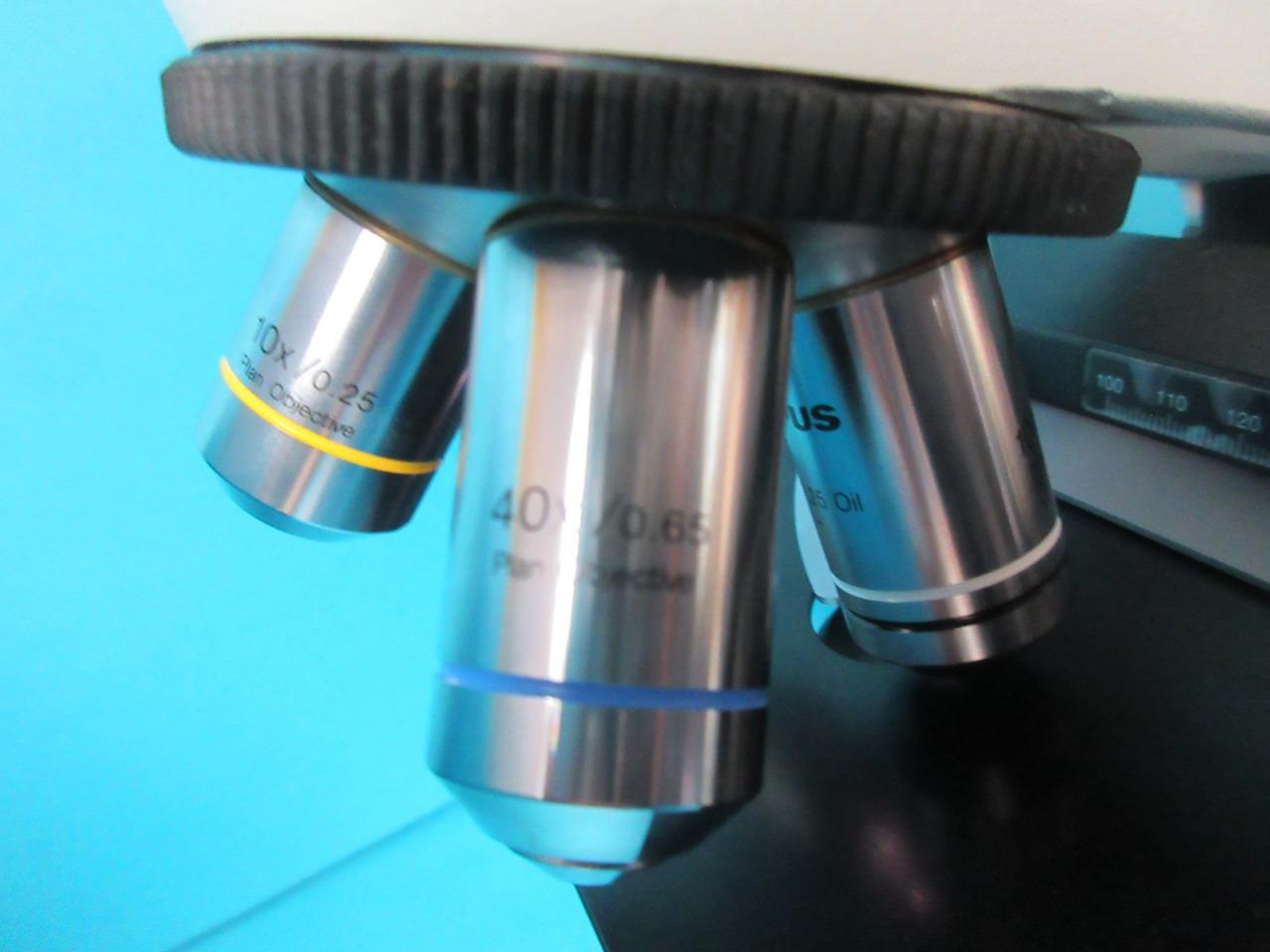 OLYMPUS CX21 BINOCULAR MICROSCOPE PLAN 4X/10X/40X/100X OBJECTIVES 10X EYEPIECES