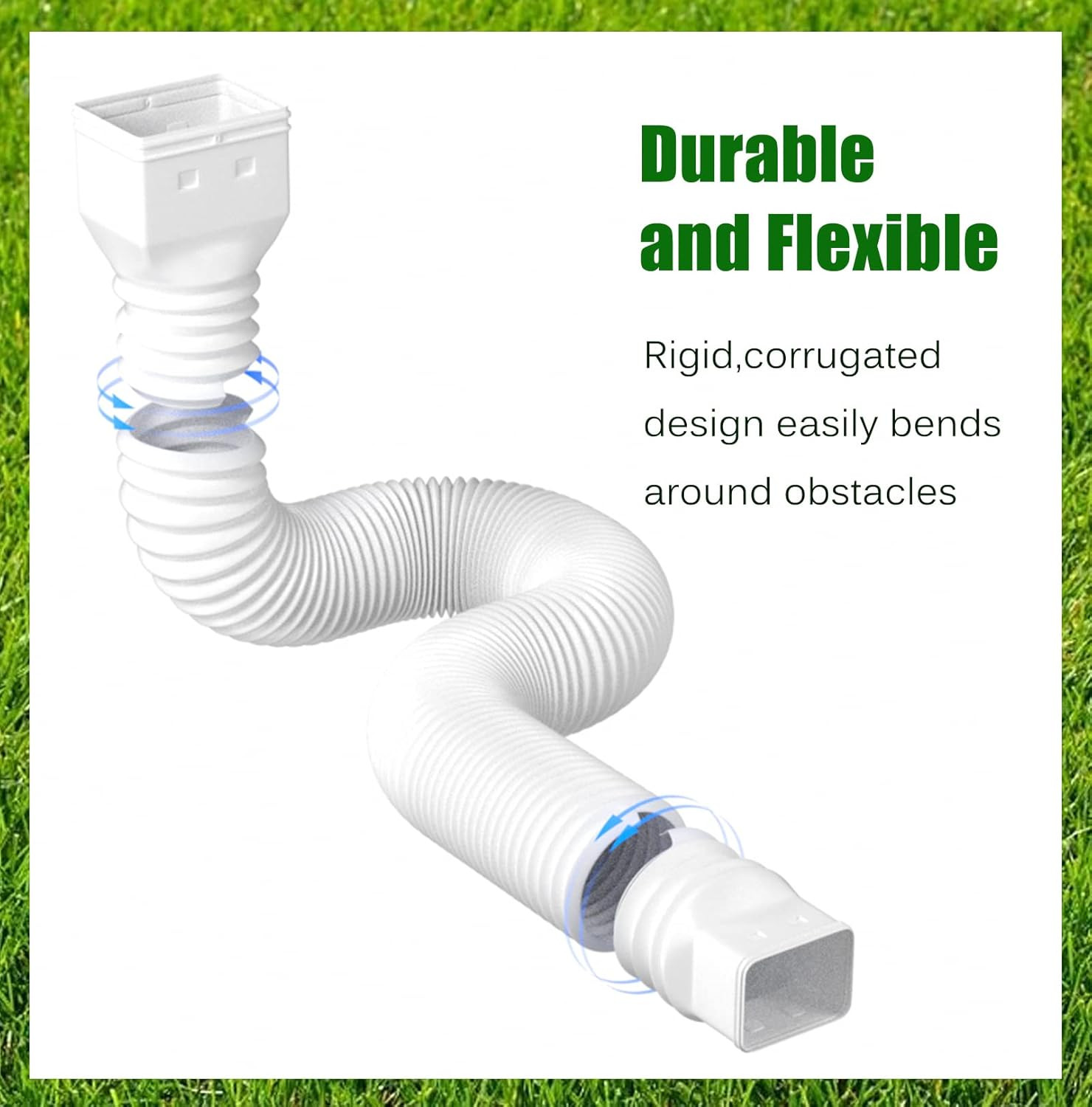 2 Pack Rain Gutter Downspout Extensions Flexible,Drain Downspout Extender Connec