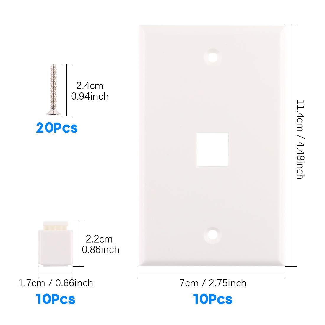 32 PCS Cat6 RJ45 Keystone Jack Set Module Connector Wall Plate Punch Stand