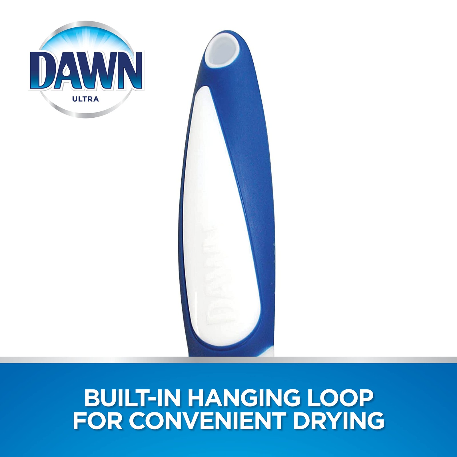 Dawn Dish Brush with Soft Nylon Bristles and Scraper, Blue/White 1 CT, Blue