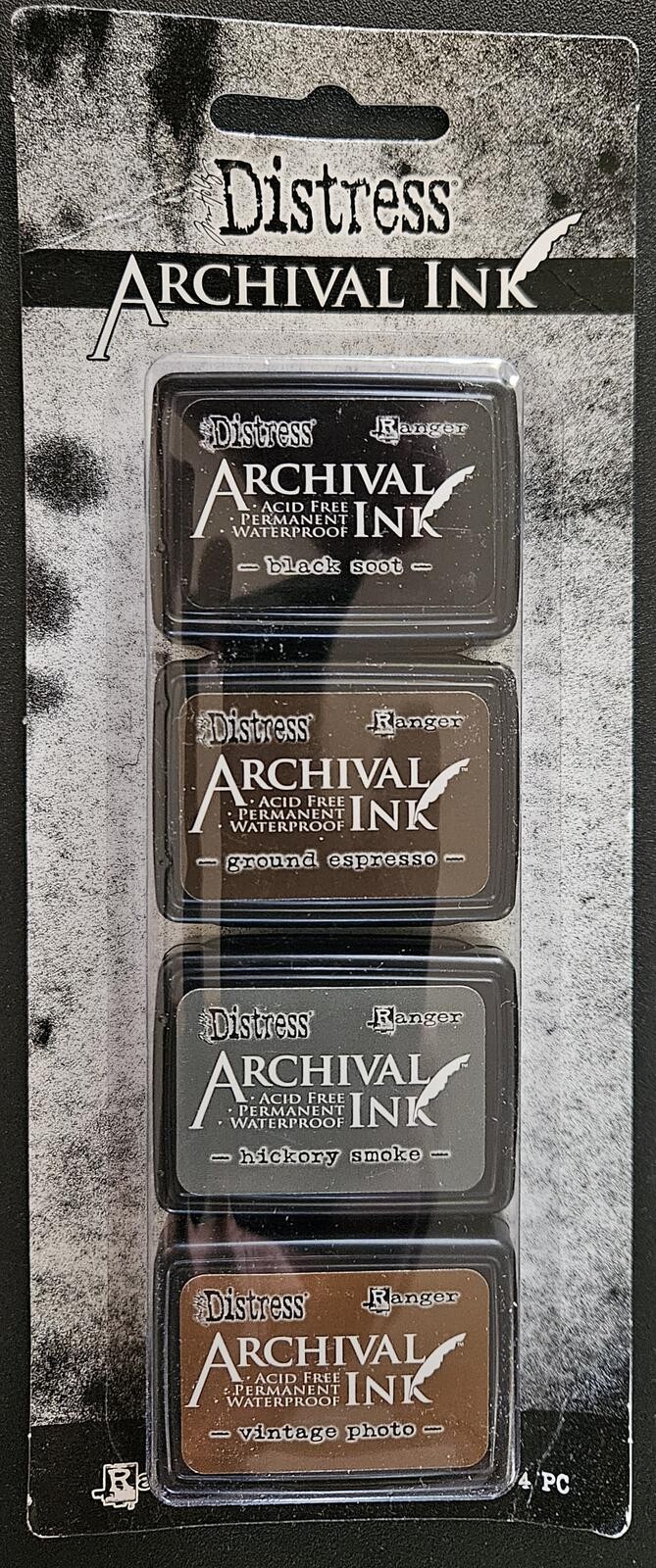 Kit #3 - Distress Archival Ink Mini Tim Holtz Color 4 pc Set AITK64848