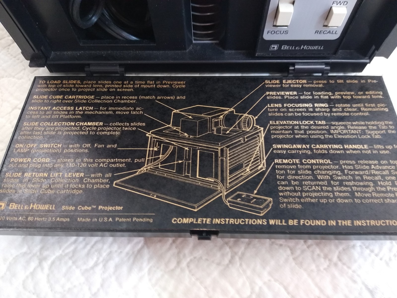 Vintage Bell & Howell RF 60 slide projector cube