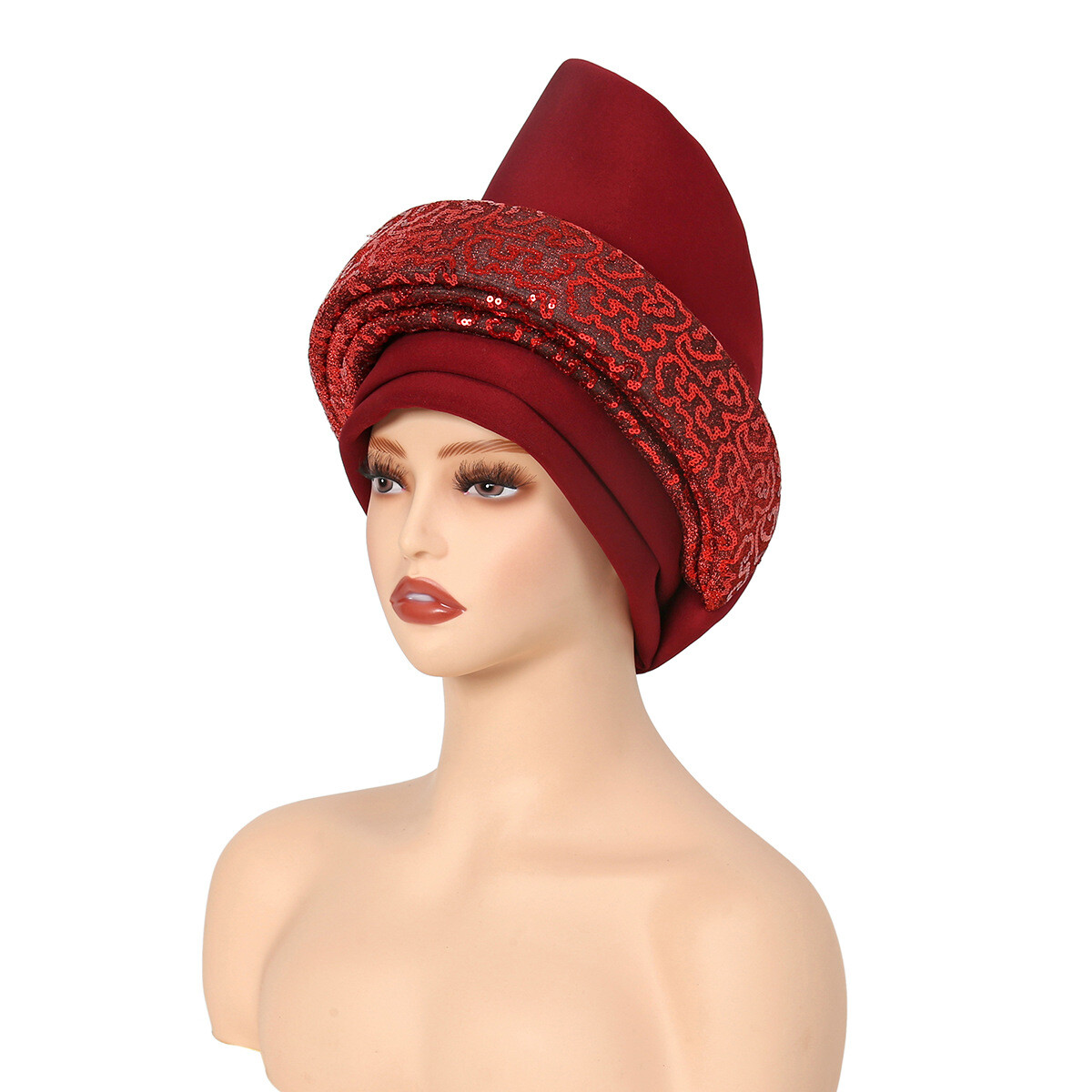 African Women Hijab Nigerian Headtie Turban Wrap Headwear Wedding Hat Auto Gele