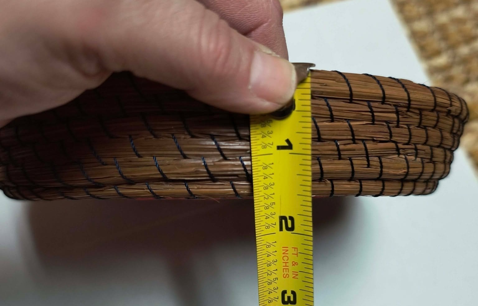 HAND WOVEN BASKET - 10X9X2 inch