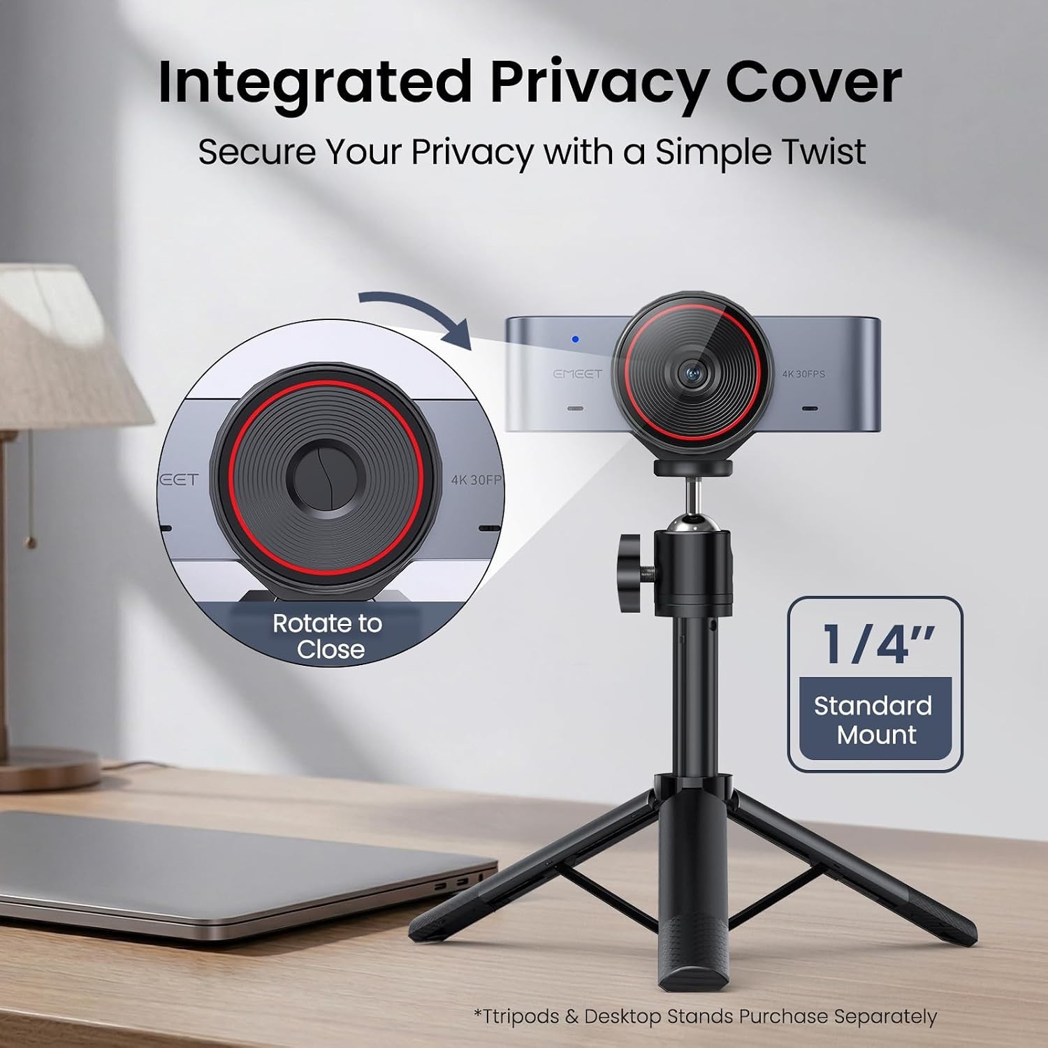C960 Ultra 4K Webcam for Mac & PC - Large Sensor, Autofocus