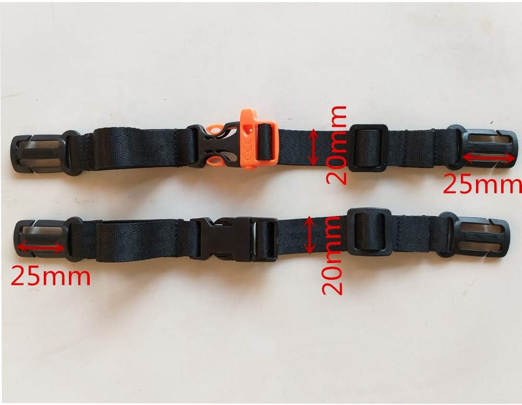 2 Pack Backpack Chest Strap- Nylon -Suitable for Webbing on The Backpack up to1i