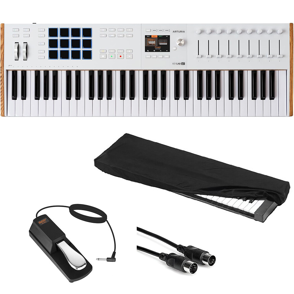 Arturia KeyLab 61 mk3 Professional MIDI Controller w/ Pedal, Cover & cable KIT