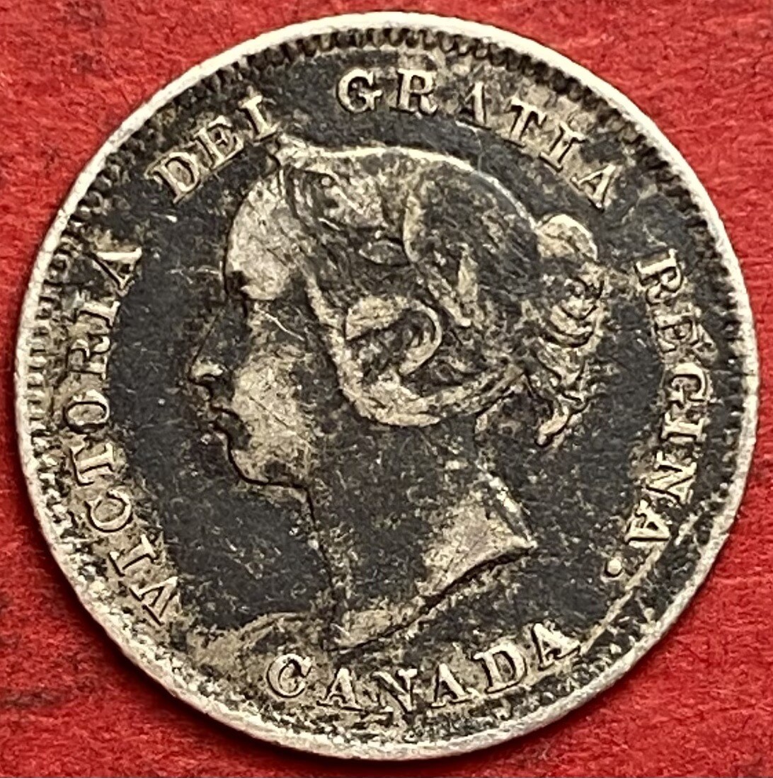 1886 Canada 5 Cents Small 6 - VF - Lot#7762