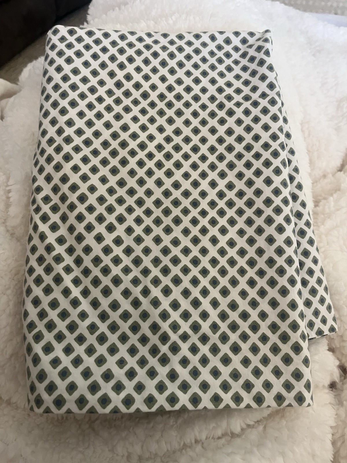 Pottery Barn Kids Green Blue Diamond Geometric Pillowcase