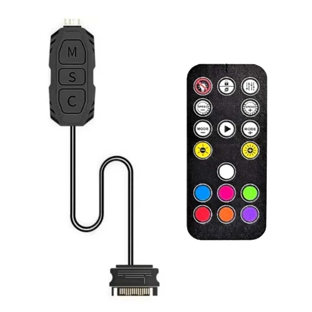 ARGB Controller with Remote 5V 3-Pin RGB Lighting Control for PC Build
