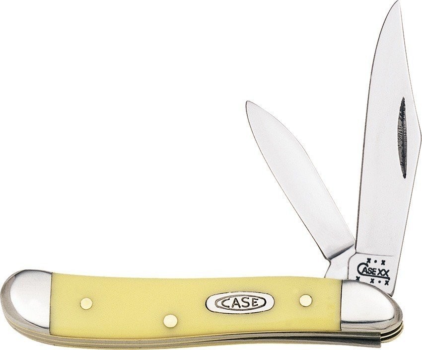 Case Cutlery Peanut Yellow Delrin Handle CV Steel Pocket Knife - CA030