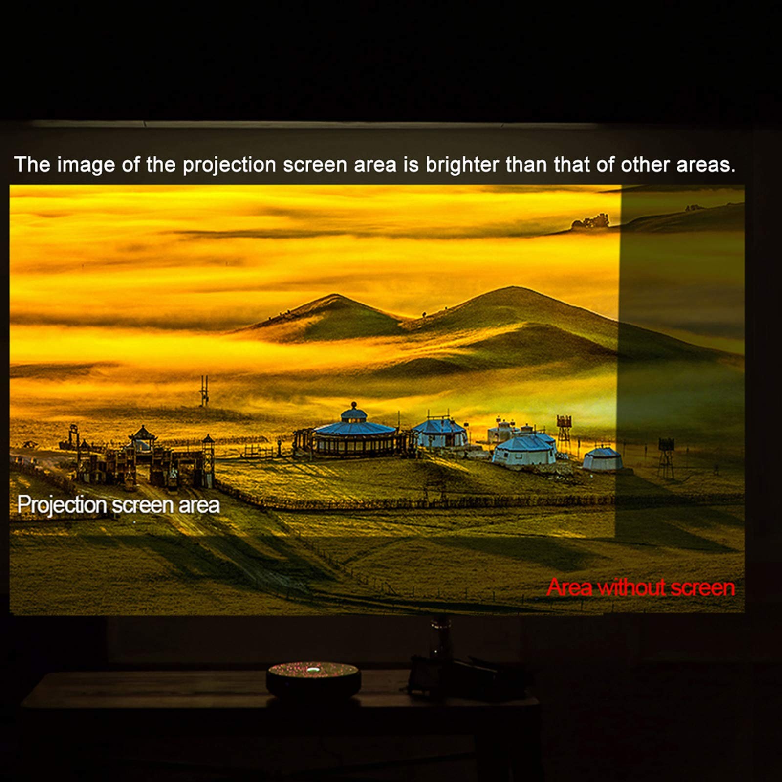 60-inch Portable Projector Screen HD 16:9 Frameless Video Projection