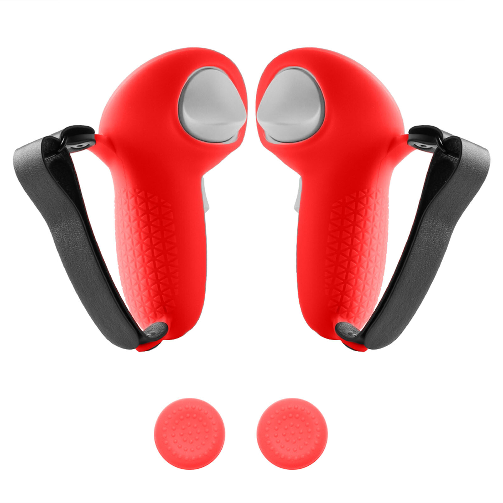 For Quest 3 VR Silicone Handle Grip Cover Controller Case Sleeve Hand Strap Set