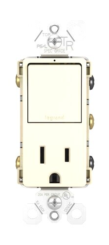 paddle outlet Pass & Seymour Radiant 15A 120/125V LT ALMOND Tamper switch 3 way