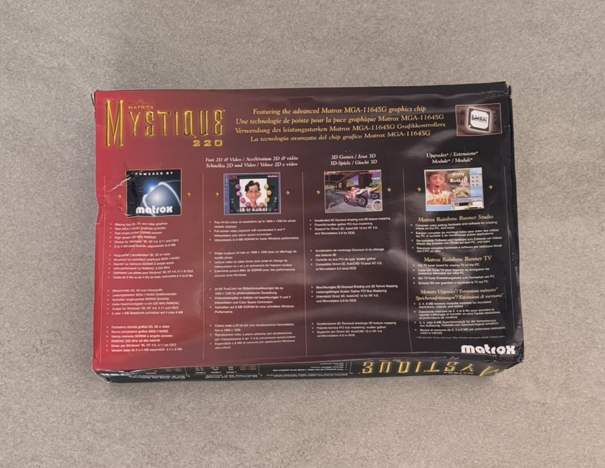 🔴Matrox Mystique 220 4Mb PCI[New & Box]