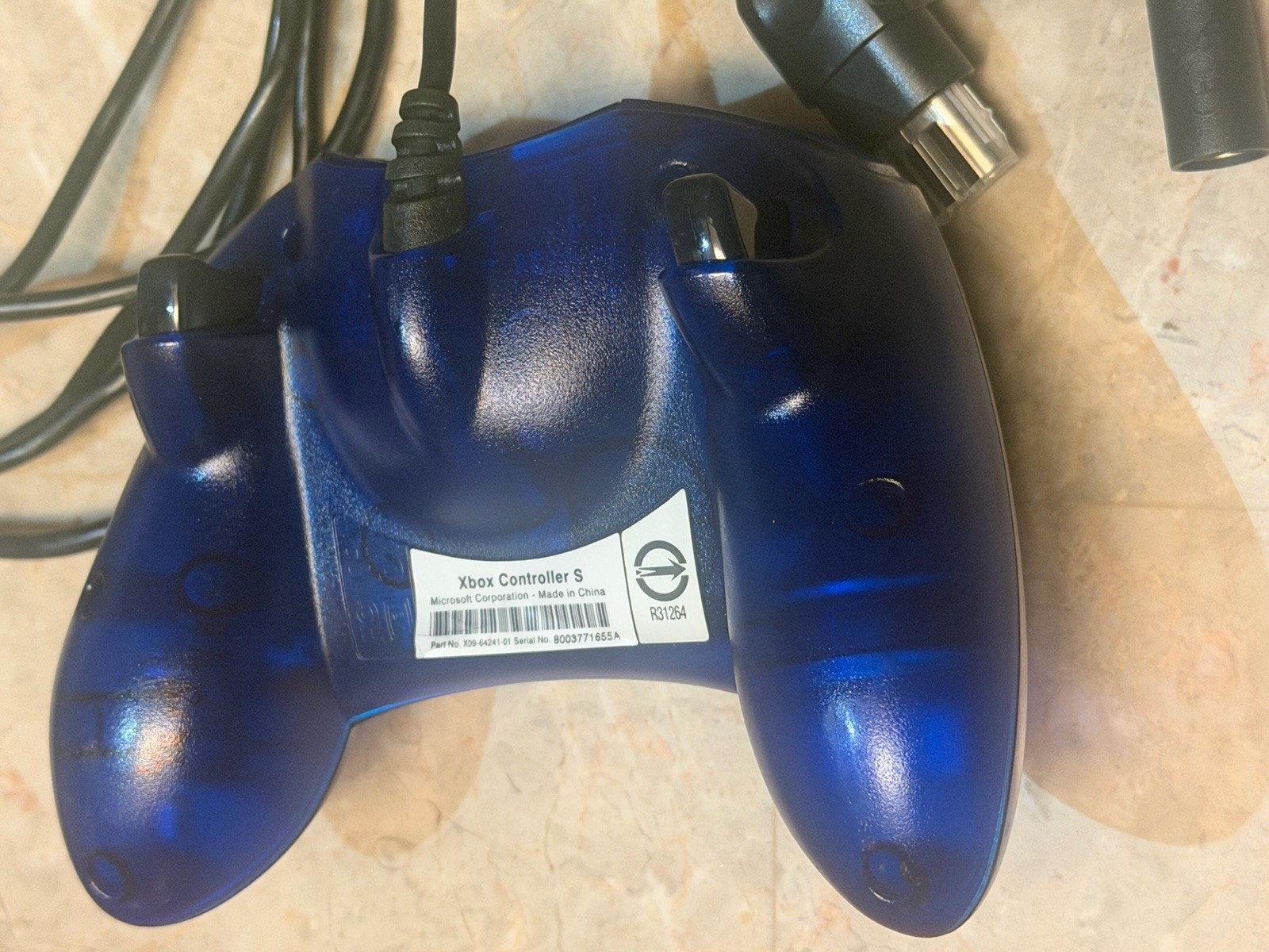 Original Xbox OEM S Type Blue Controller New Sticks & Break Cable