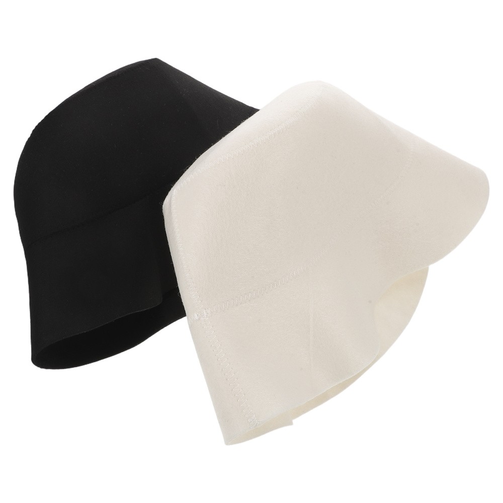 2pcs Felt Sauna Hat Wool Sauna Cap Heat-Resistant And Absorbent Wool Bucket Cap