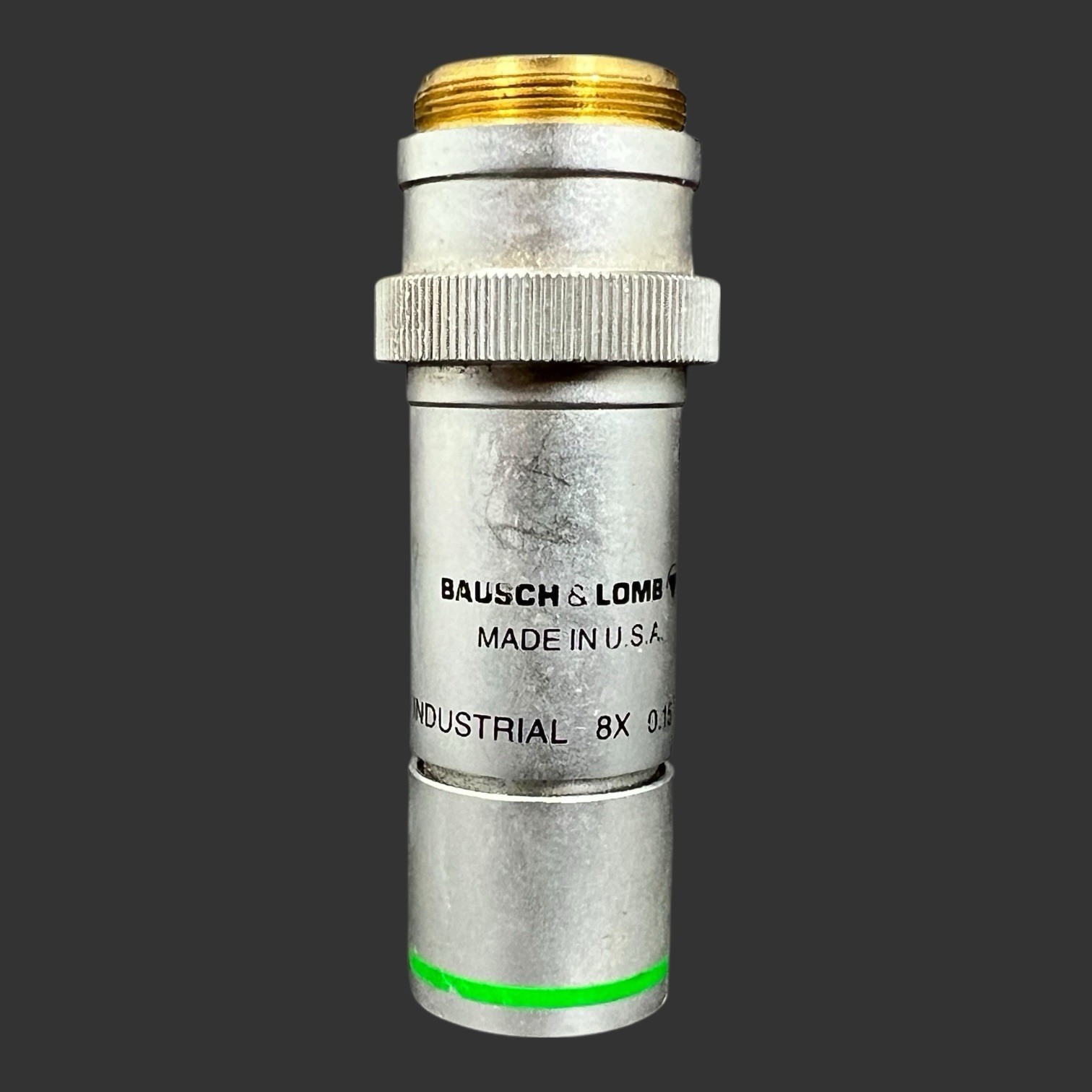 Vintage Bausch & Lomb 8X 0.15 N.A. Industrial Microscope Lens Made In USA