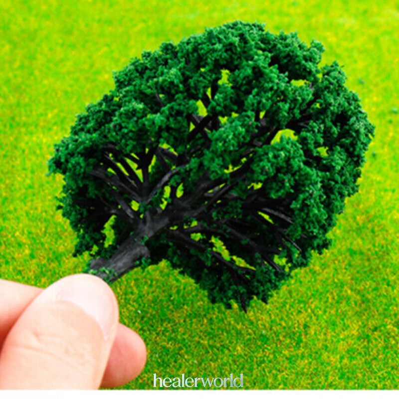30PC HO/OO Scale Miniature Spring Trees Green Plants Forest Garden Model Scenery