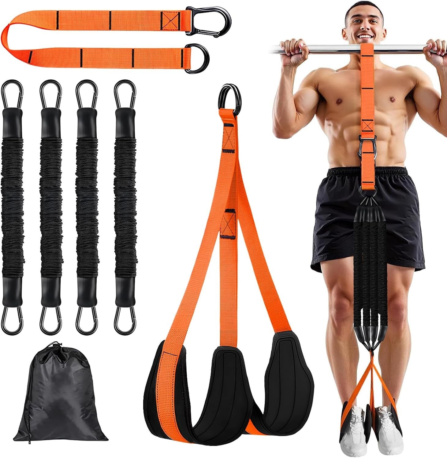 Pull up Assistance Bands 65-260Lbs, 4 Heavy Duty Pull up Resistance Bands with F