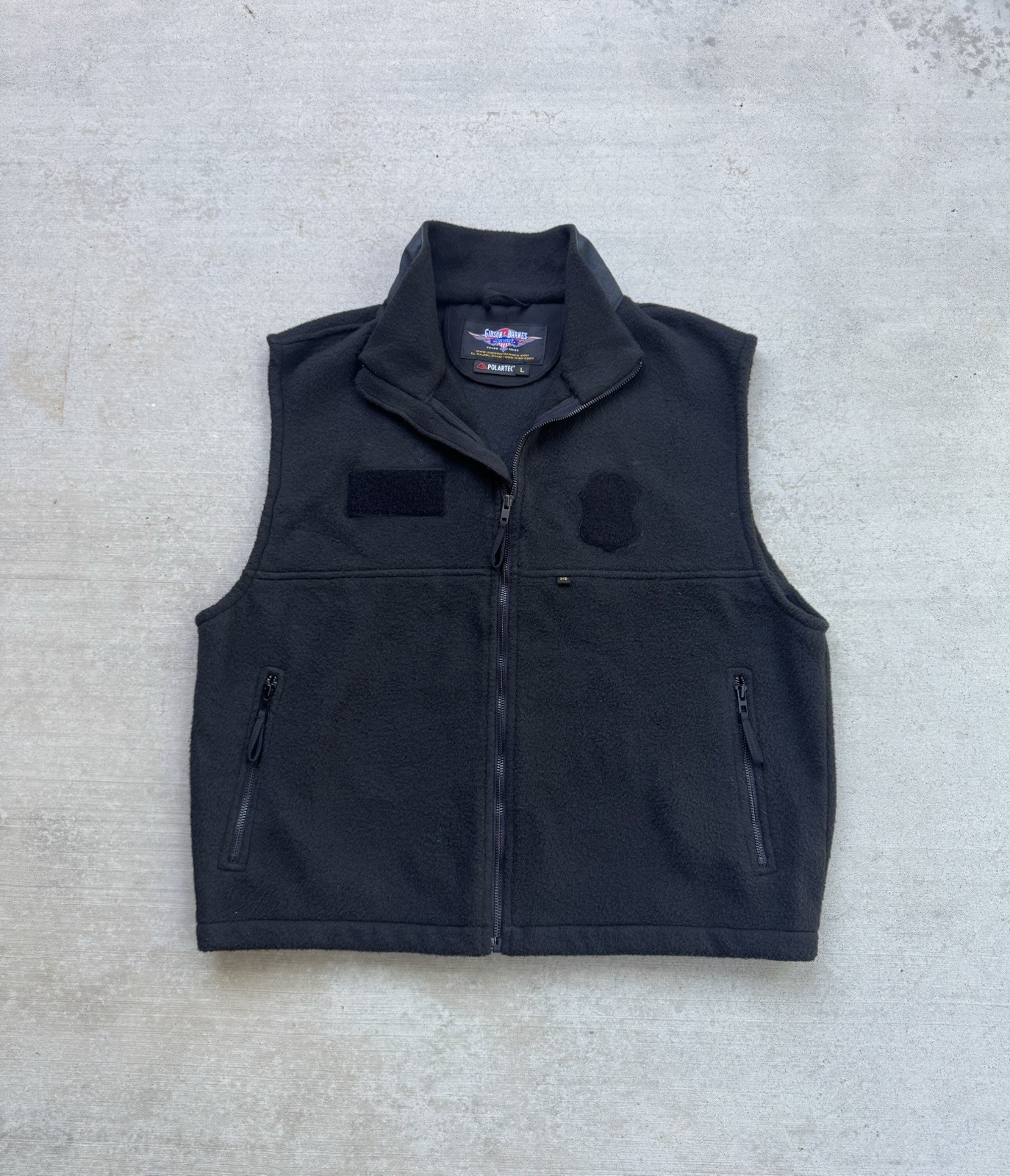 Gibson & Barnes Vest Large Black Nomex Polartec Fleece Flame Resistant Military