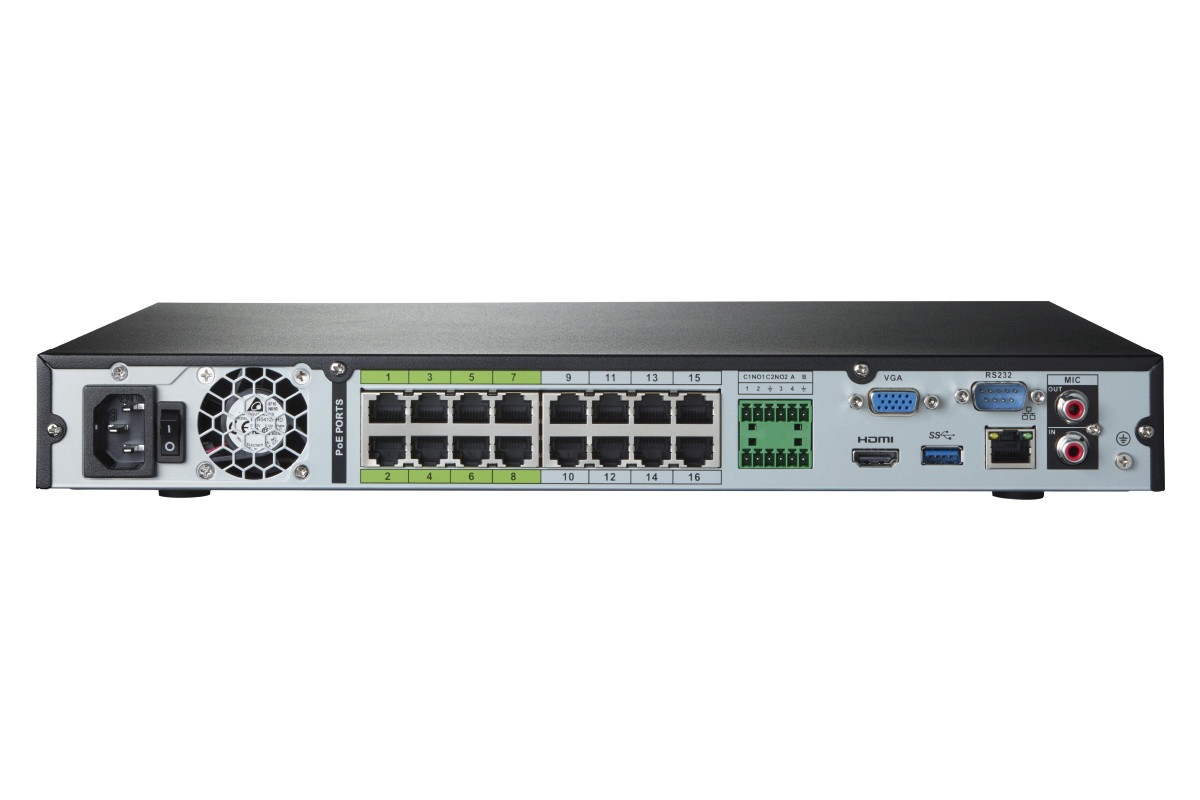 Lorex NC4K3MV-164WD 4K Nocturnal IP NVR System,16Ch 3TB NVR, 4K 4xDome Cam
