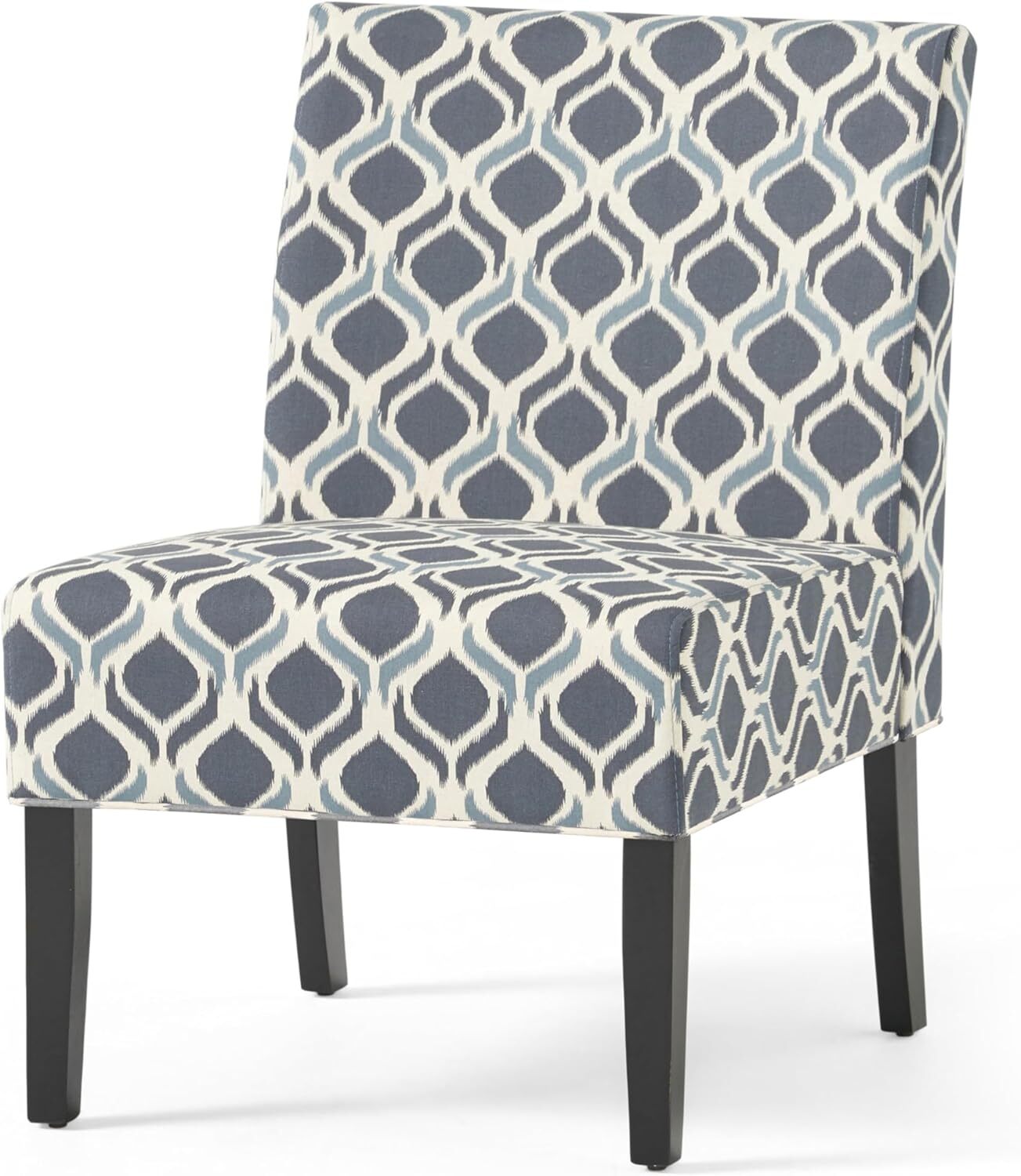 Home Traditional Fabric Accent Chair, Print, Matte Black, 22.5D x 29.5W x 32H in