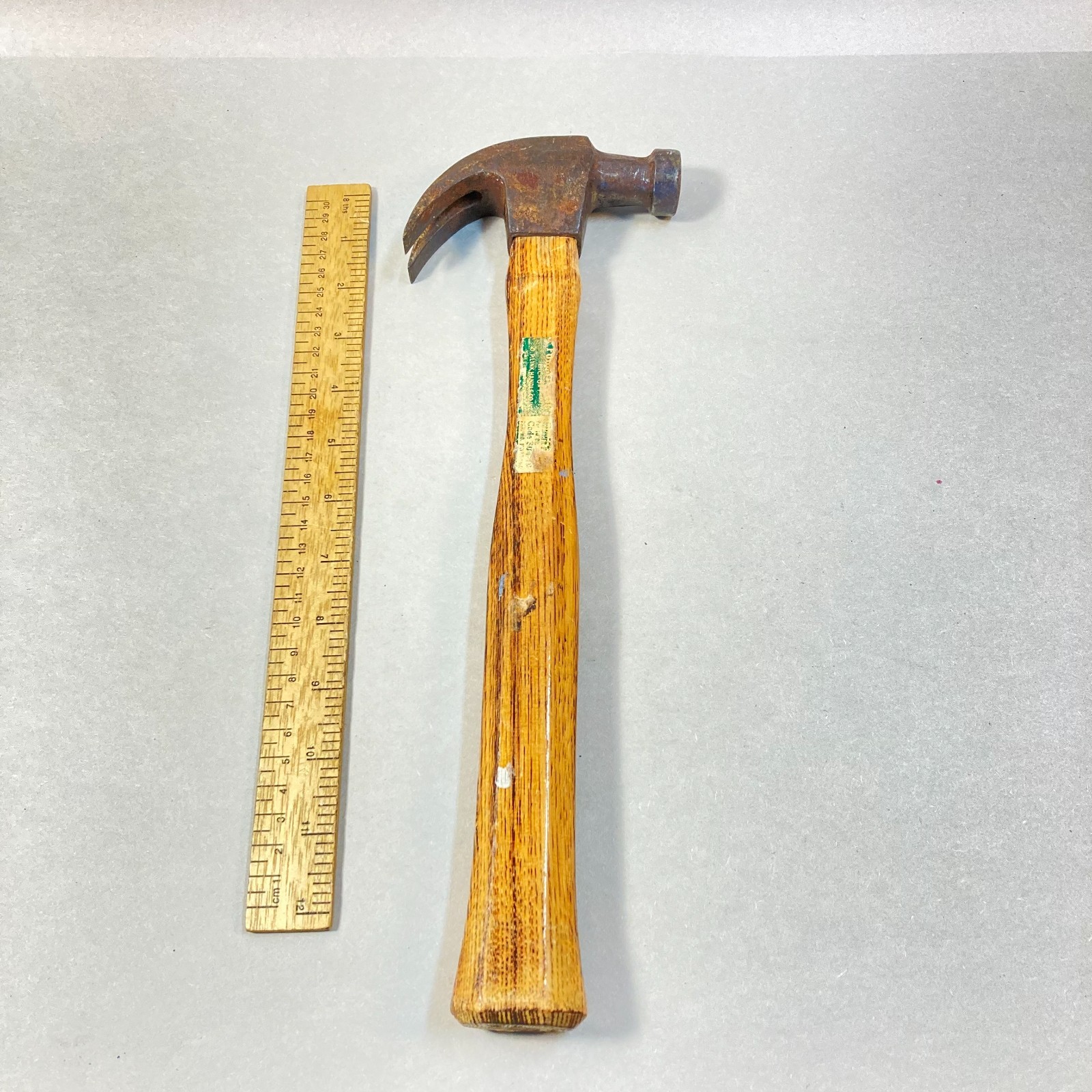 Vintage Claw Hammer Bell Face Hickory 14" Wood Handle 21 oz. TW