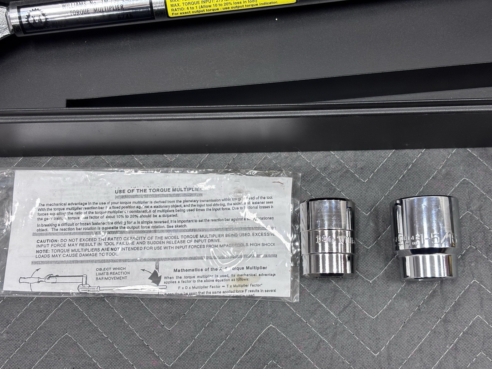 Williams TM-750LW Torque Multiplier - Multiple Pieces- -EXCELLENT CONDITION-
