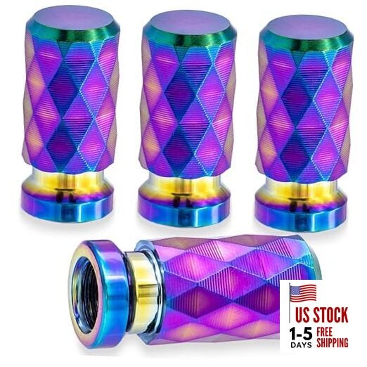 4PCS Colorful Car Tire Valve Stem Cap, Leak-Proof 4 pcs - L Bling - Colorful