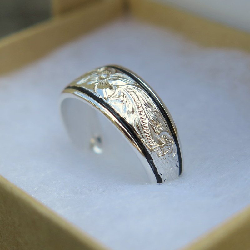 Hawaiian Jewelry Scrolling Silver Plumeria Flower Two Bolder Toe Ring TR1191