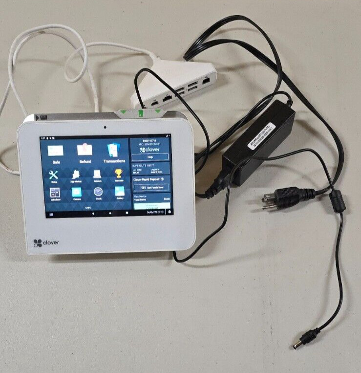 Clover Mini C302U POS System (Wi-Fi + Cellular) with USB Hub Excellent Condition
