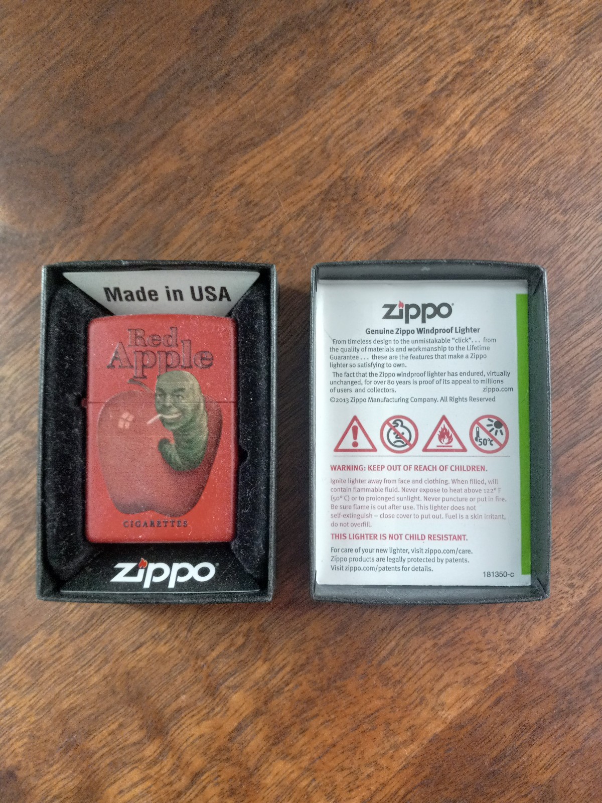 PULP FICTION RED APPLE ZIPPO LIGHTER Unfired