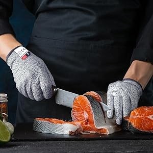 2PCS Cut Resistant Gloves, Cutting Gloves Level 5 Protection for Kitchen
