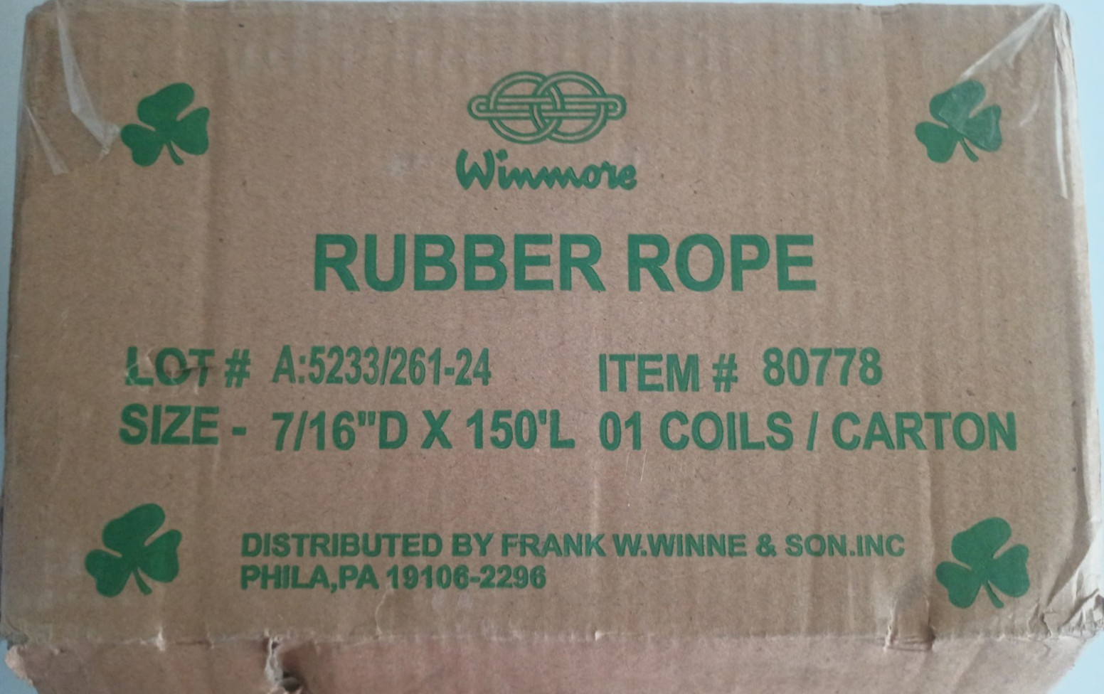 Rubber Rope 7/16" x 150' Solid Core Flatbed Truck Trailer Tarp Tie Down Strap