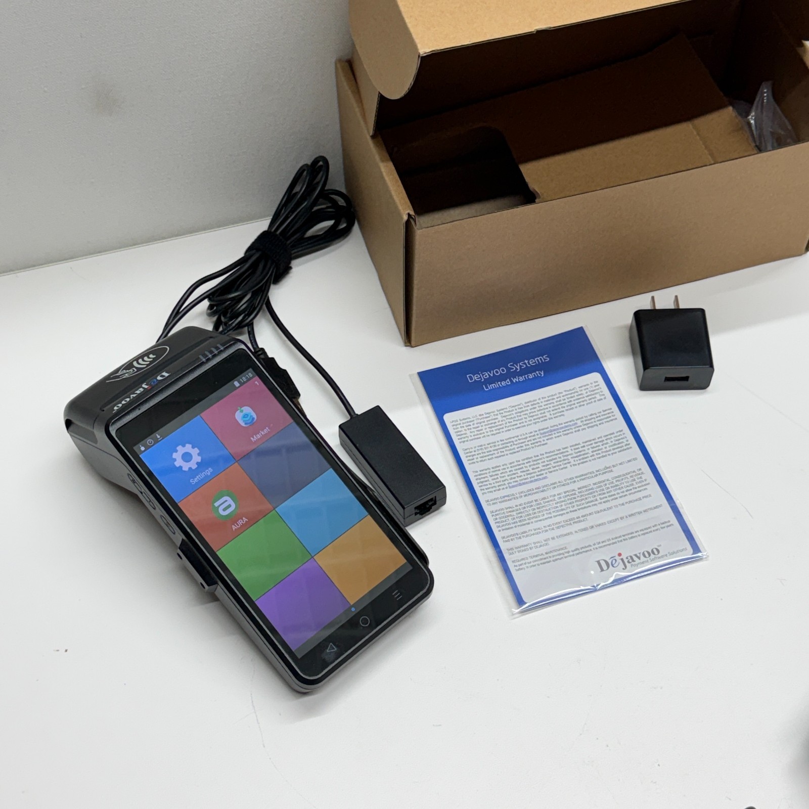 Dejavoo WizarPOS Q2 QD4 Android Wireless POS Credit Card Terminal Box & Battery