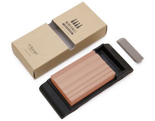 Suehiro Wood Carving knife sharpening stone with rubber stand Coarse #280 USA