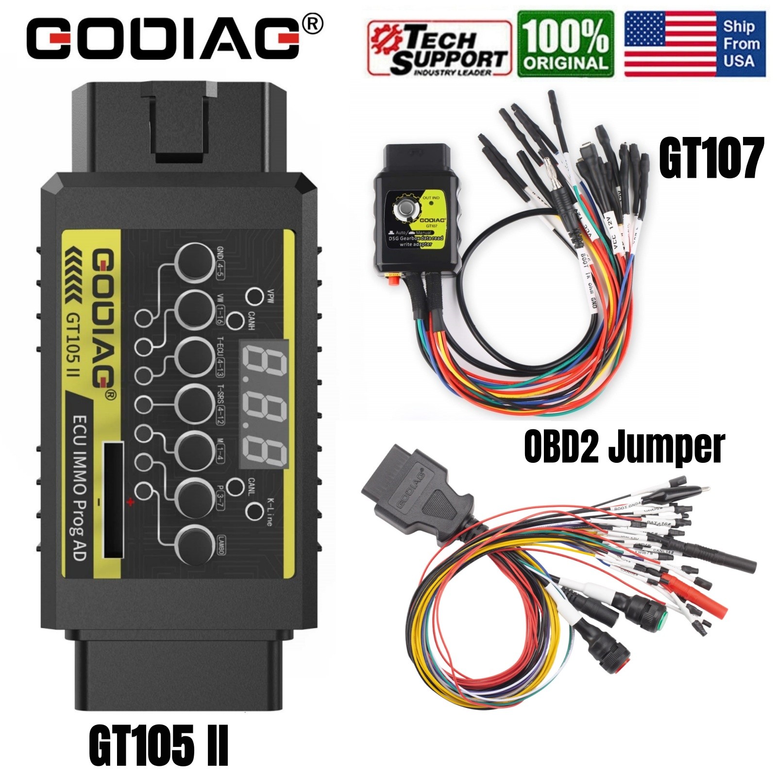 GODIAG GT105+GT107 DSG Gearbox Data Read/Write Adapter&Full Protocol OBD2 Jumper