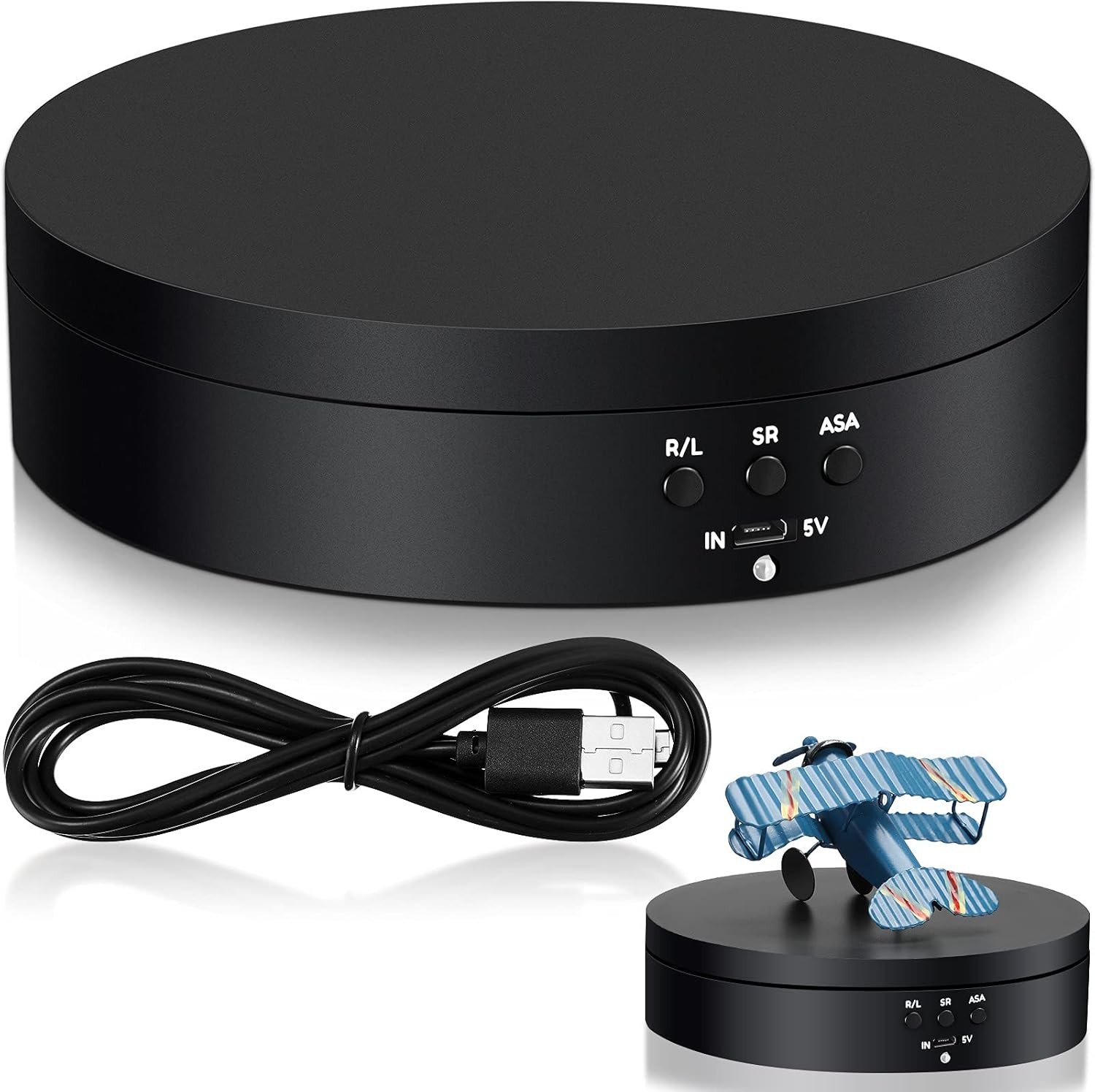 Hicarer Rotating Display Stand 360 Degree Motorized Turntable Black
