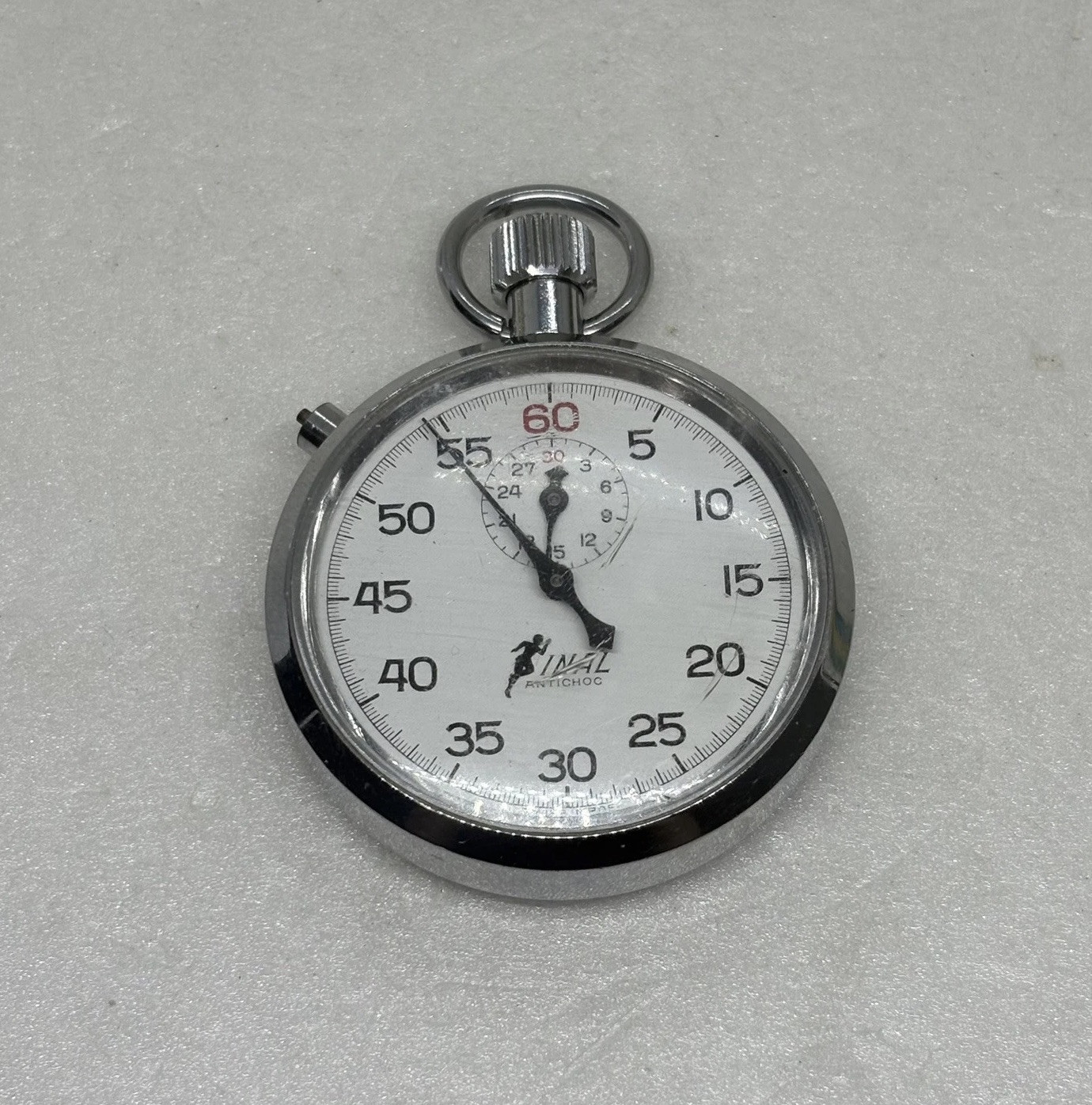 Vintage Inal Antichoc Swiss Made Mechanical Stop Watch Missing Button Works 27