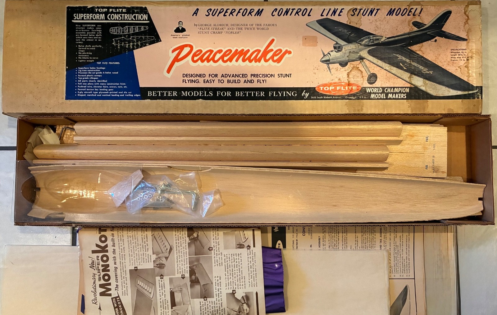 Top Flite Peacemaker kit for Control Line Aerobatic Model Airplane