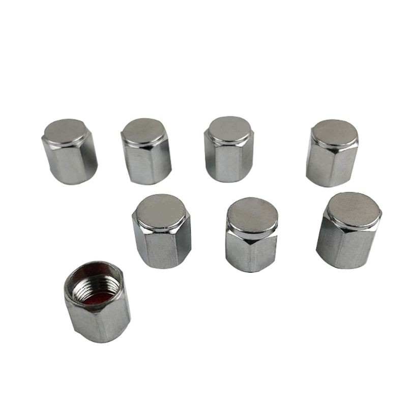 Brass (8 Pack) Tire for Valve Caps Silver Aluminum Hexagonal Cap